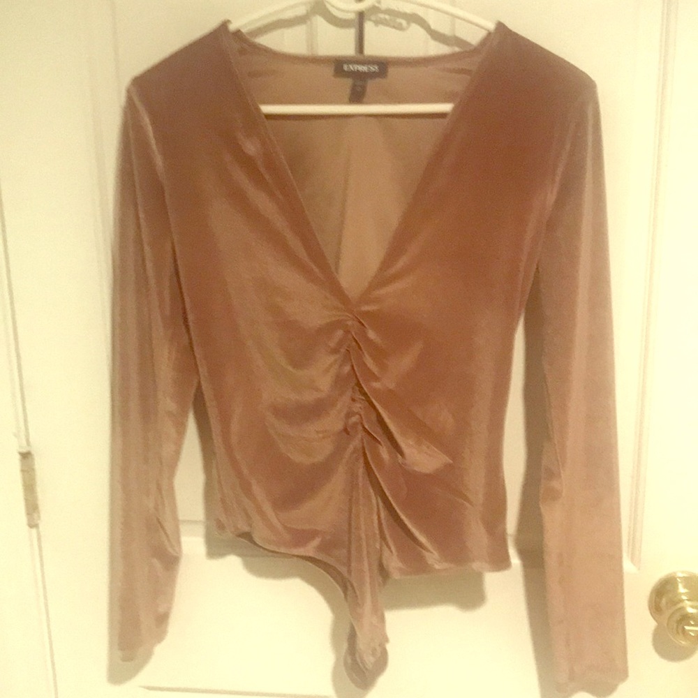 Nude velvet bodysuit